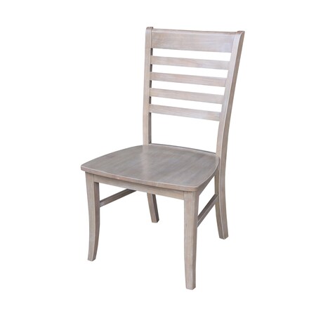 International Concepts Set of 2 Cosmo Chairs, Washed Finish, Washed Gray Taupe C09-310P